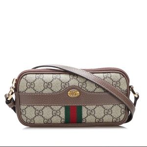 Brown Gucci GG Supreme Ophidia Crossbody
